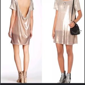 Free People party dress! Rose gold muted sequin size S